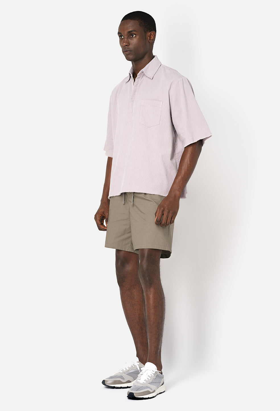 White t outlet shirt khaki shorts