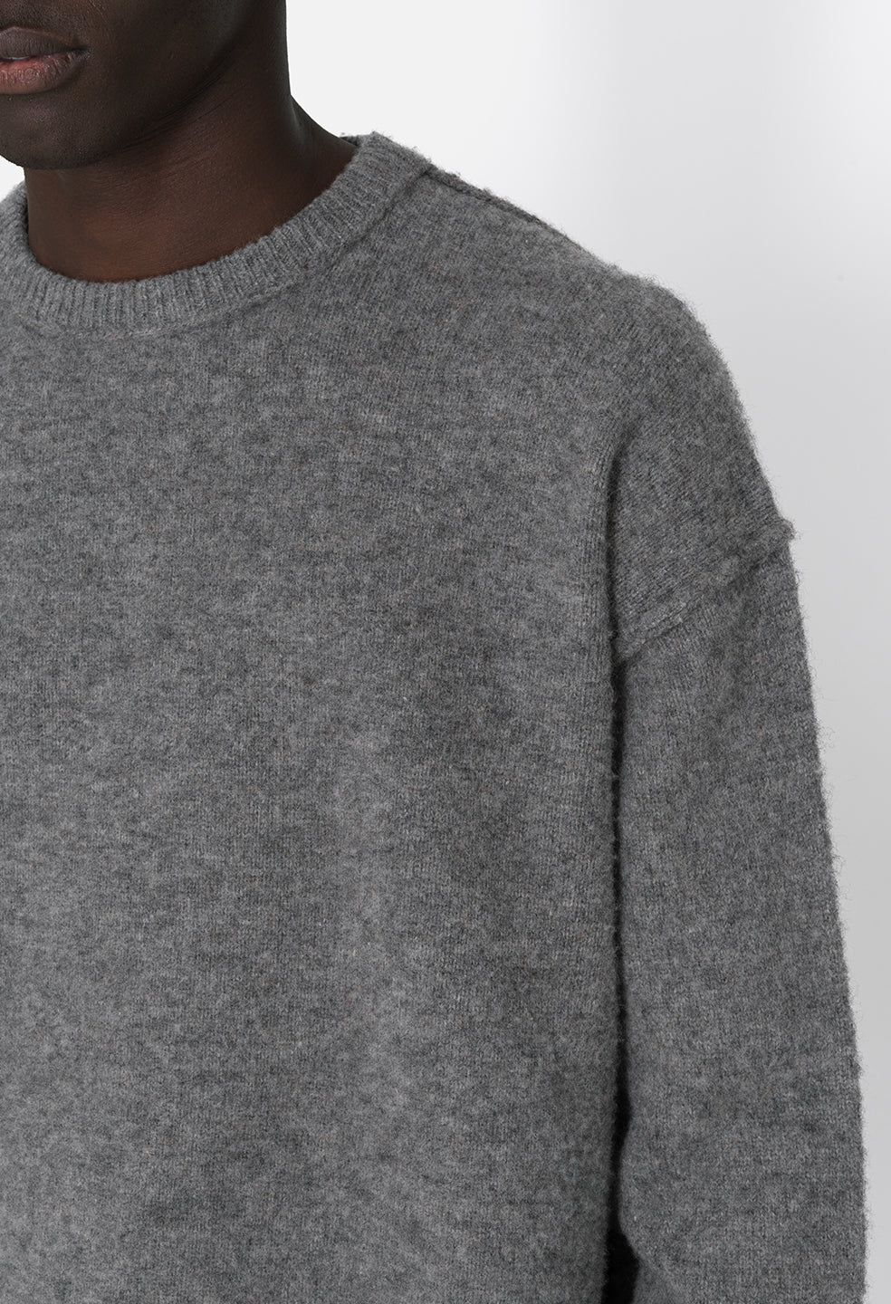 Brushed Wool Varsity Crew / Grey - JOHN ELLIOTT