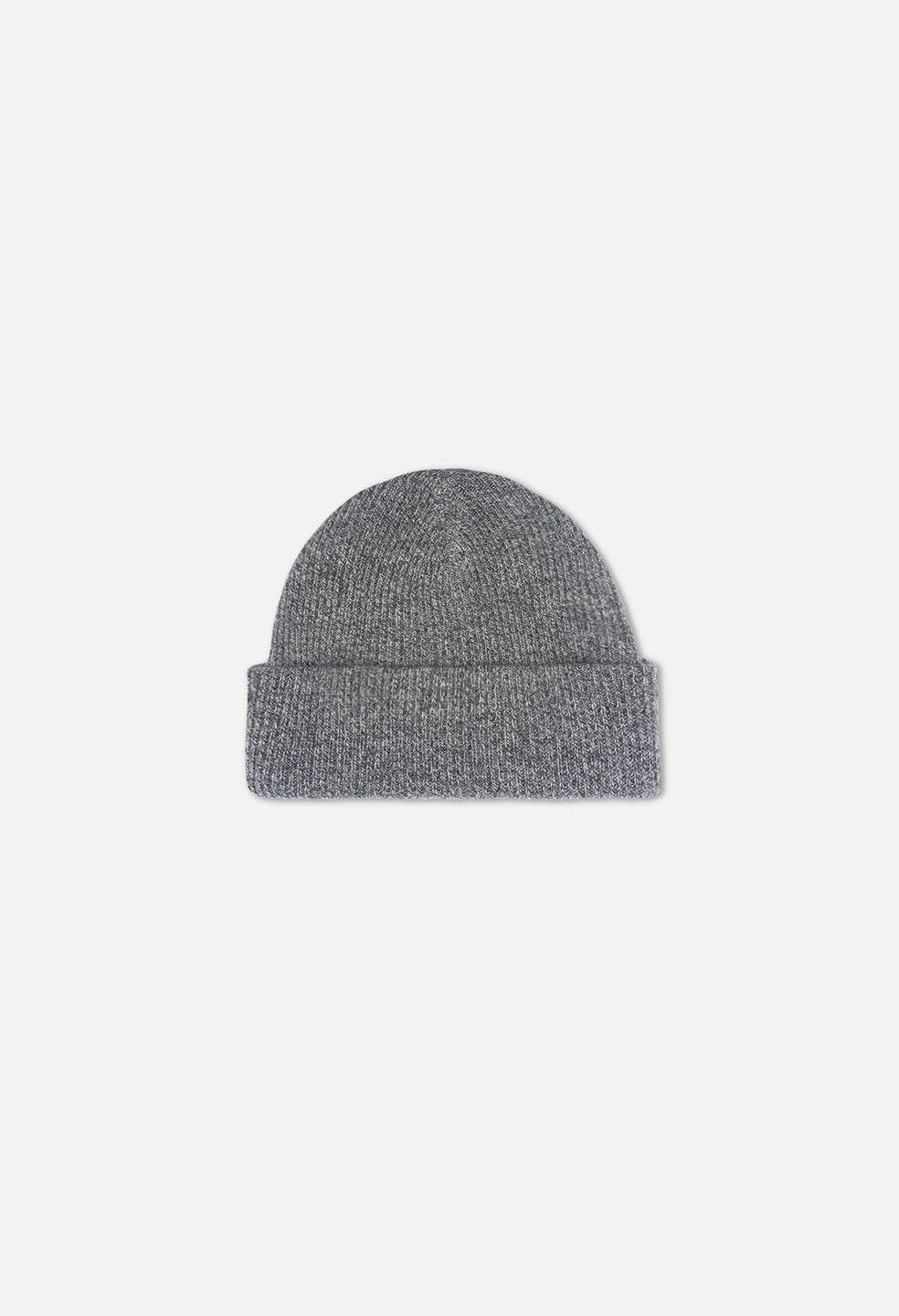 Cashmere Wool Rib Beanie / Heather Grey