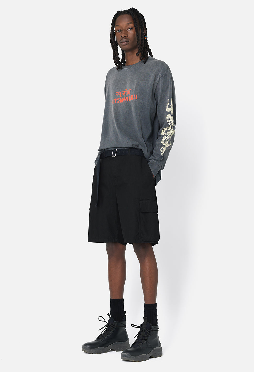 Cotton Himalayan Shorts / Black - JOHN ELLIOTT