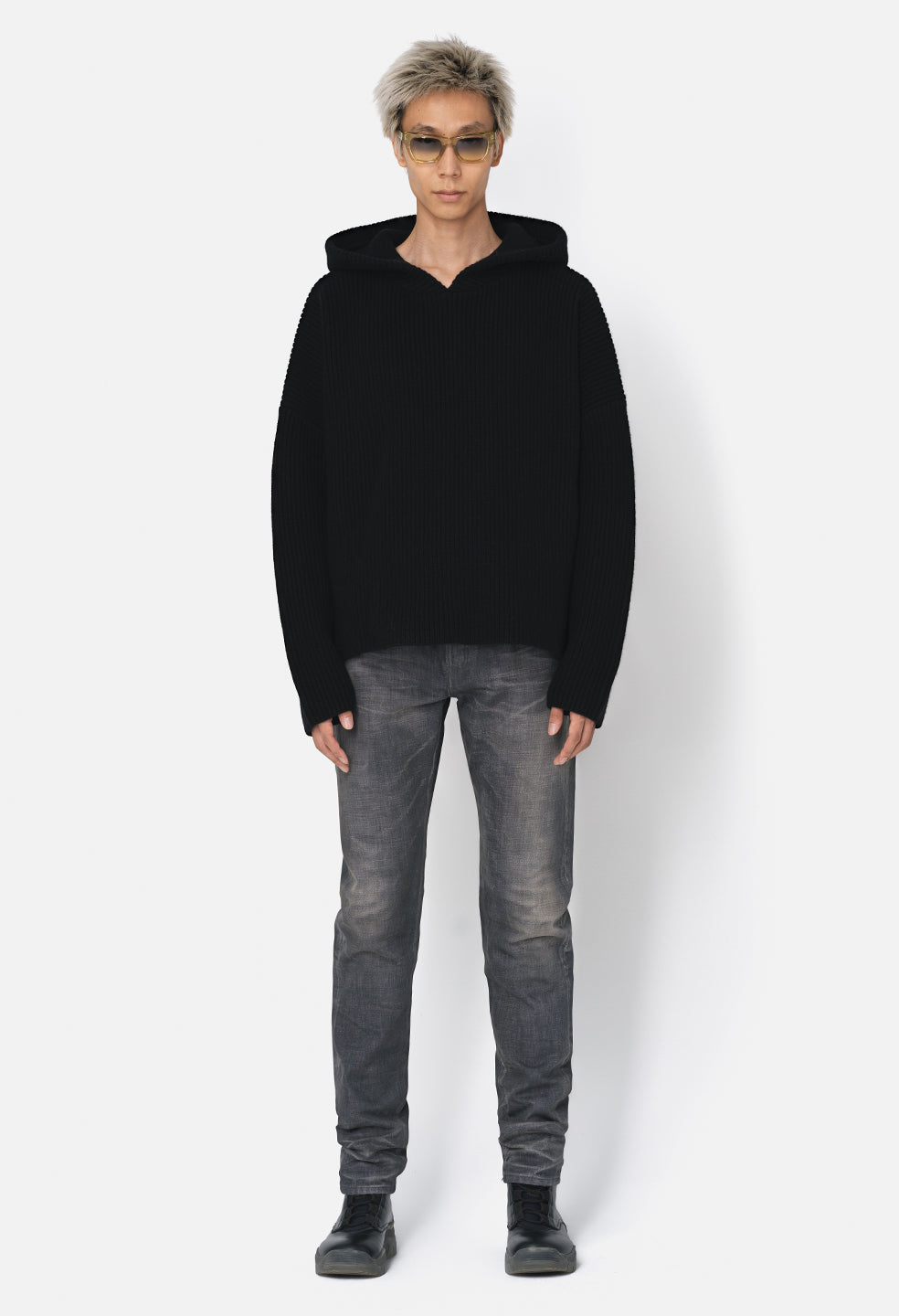 Dakota Knit Poncho / Black - JOHN ELLIOTT