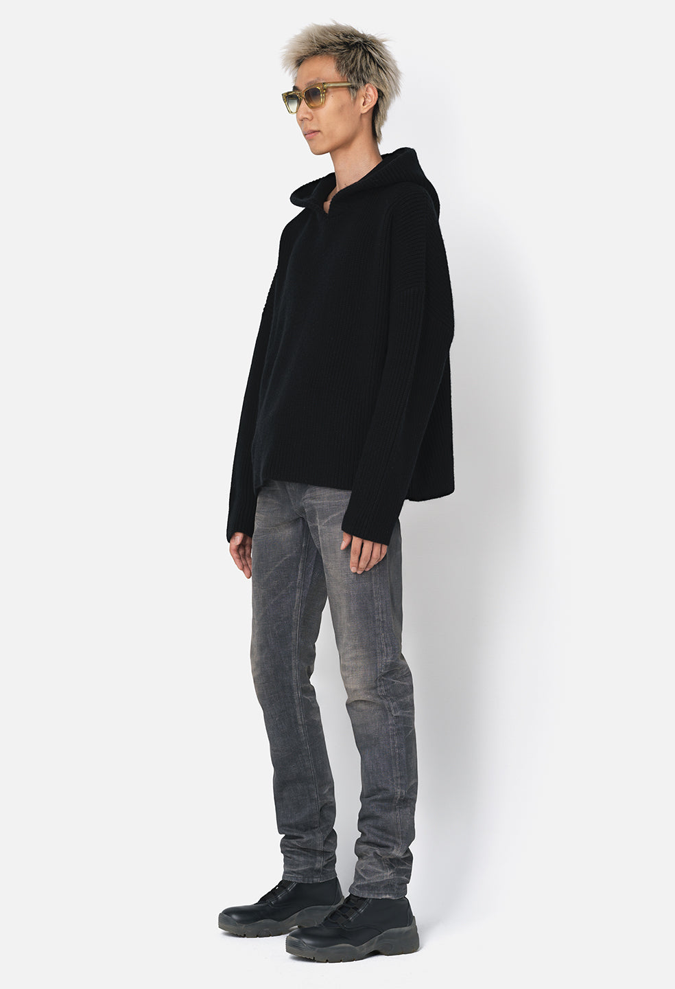 Dakota Knit Poncho / Black - JOHN ELLIOTT