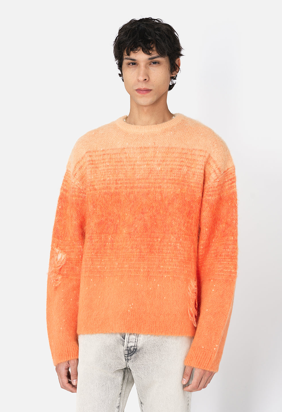 Gradient Mohair Crew / Sunkist