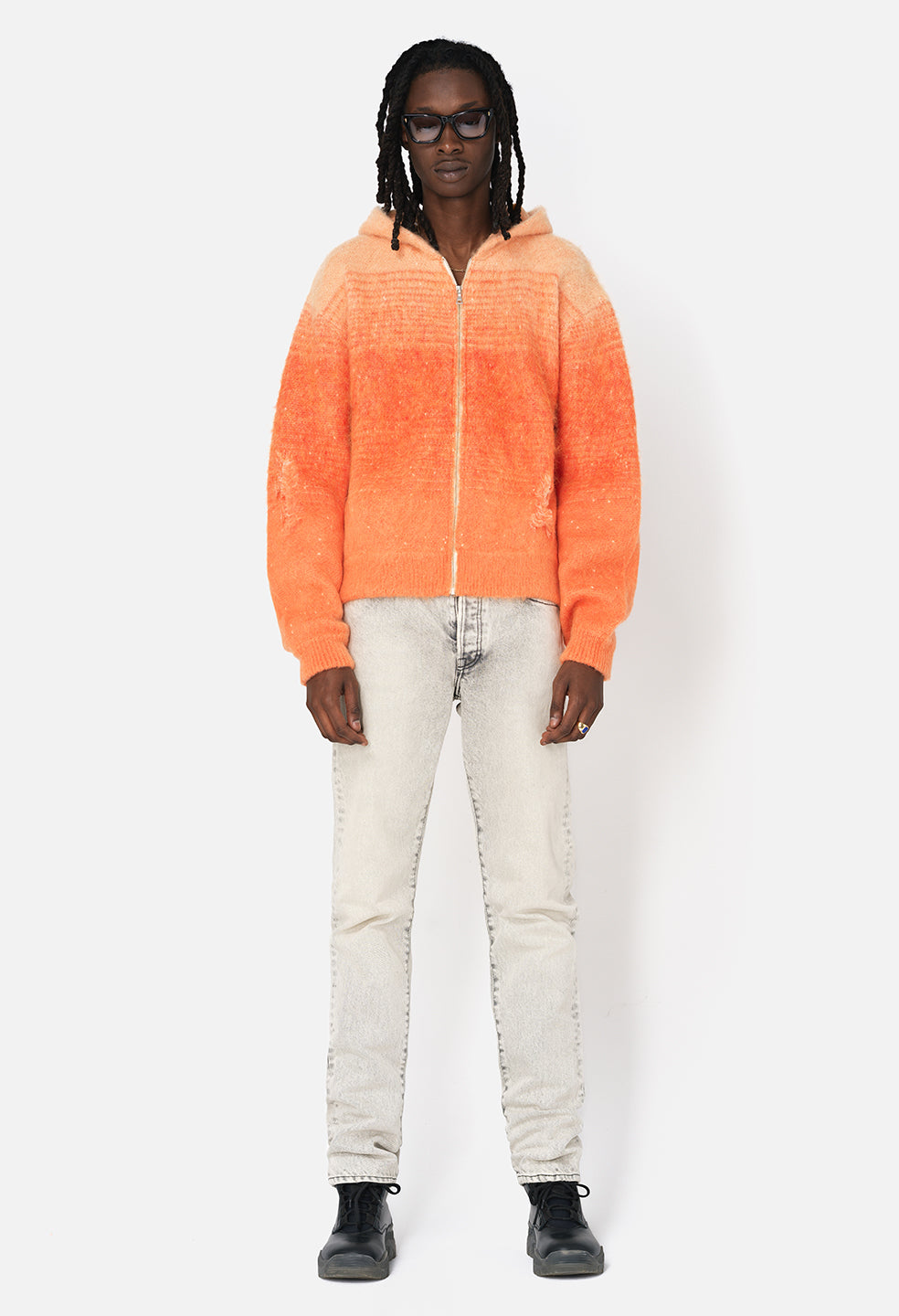 Gradient Mohair Full-Zip / Sunkist - JOHN ELLIOTT