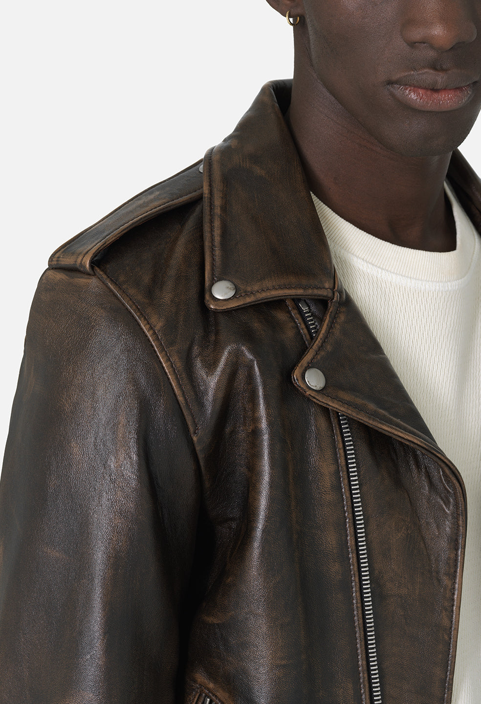 Leather Moto Jacket Tobacco