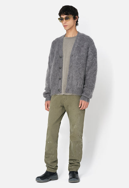 Wool Mohair Cardigan / Charcoal - JOHN ELLIOTT