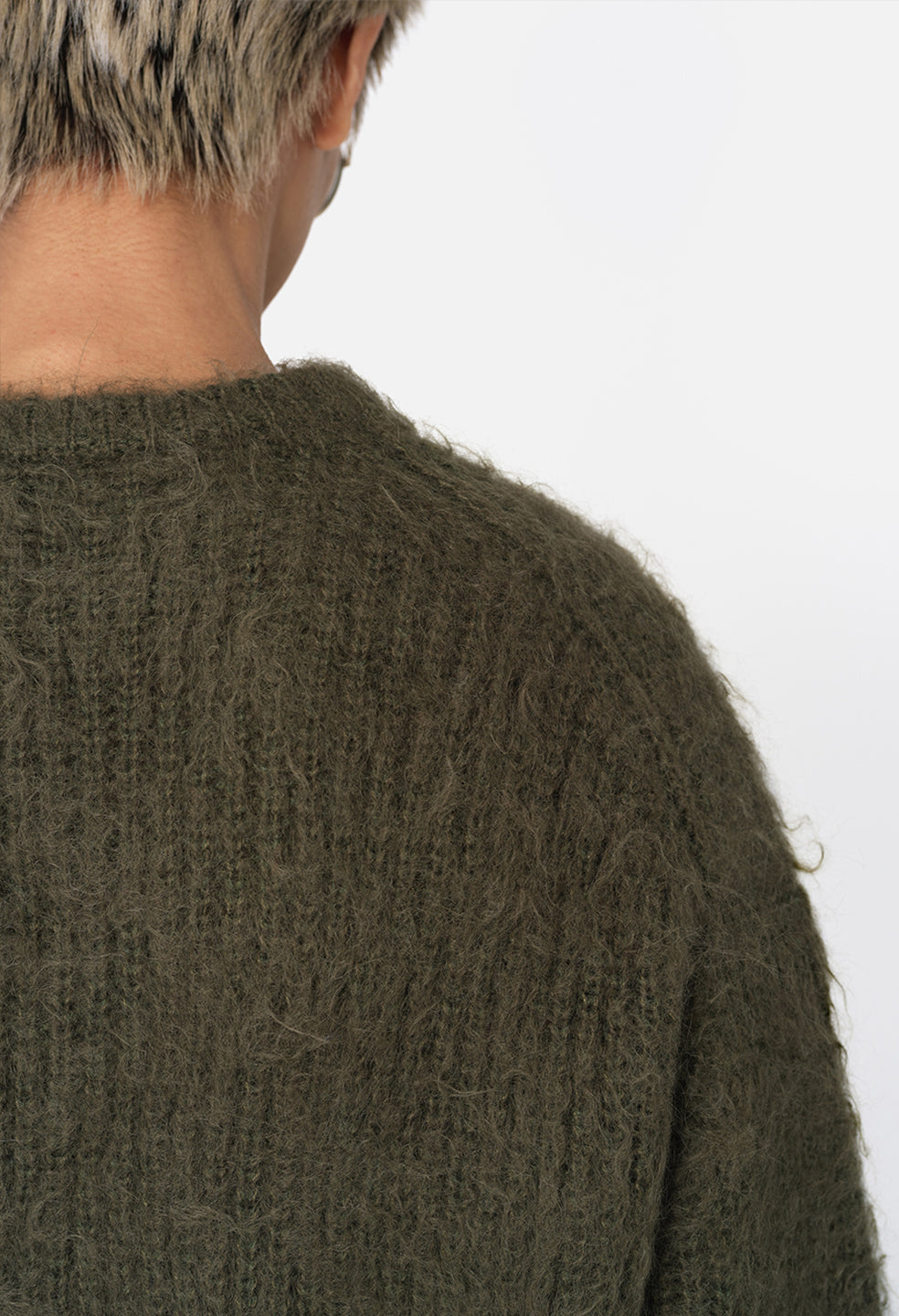 John Elliott Wool Mohair Crew - Army S