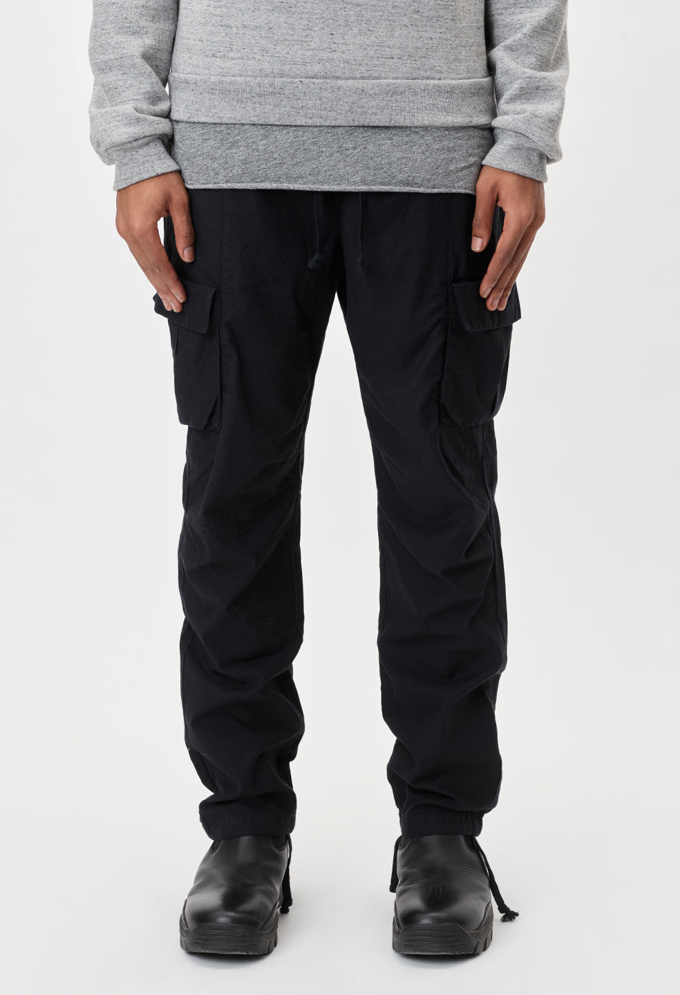 Black High Rise Tapered Fit Pants