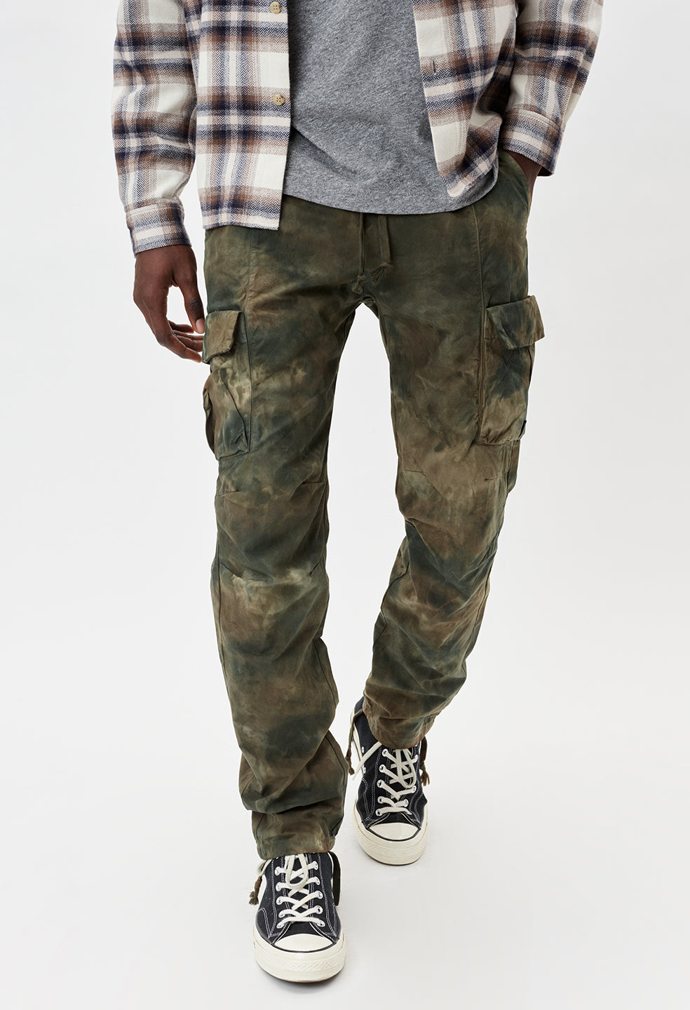 MILITARY STYLE CARGO IN FLORAL TIE DYE