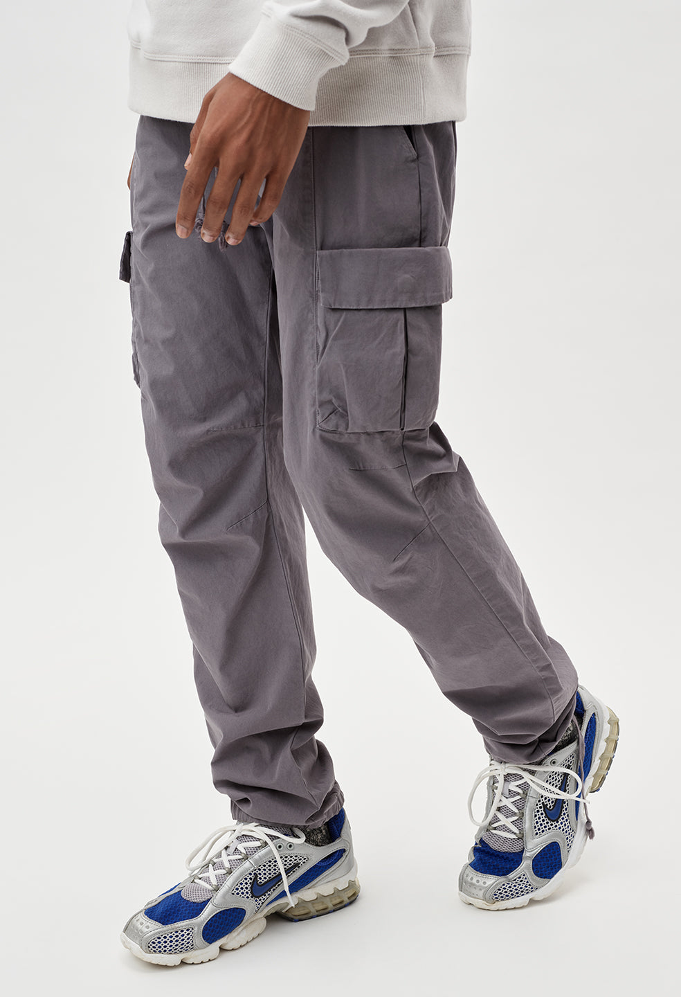 Janeu Men Cargo Pant Light Grey with 6 Pocket