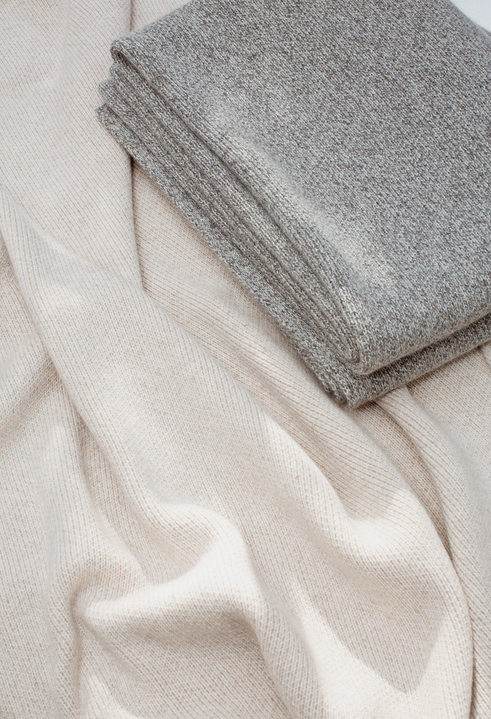 Cashmere Blend Blanket Oatmeal Marl JOHN ELLIOTT