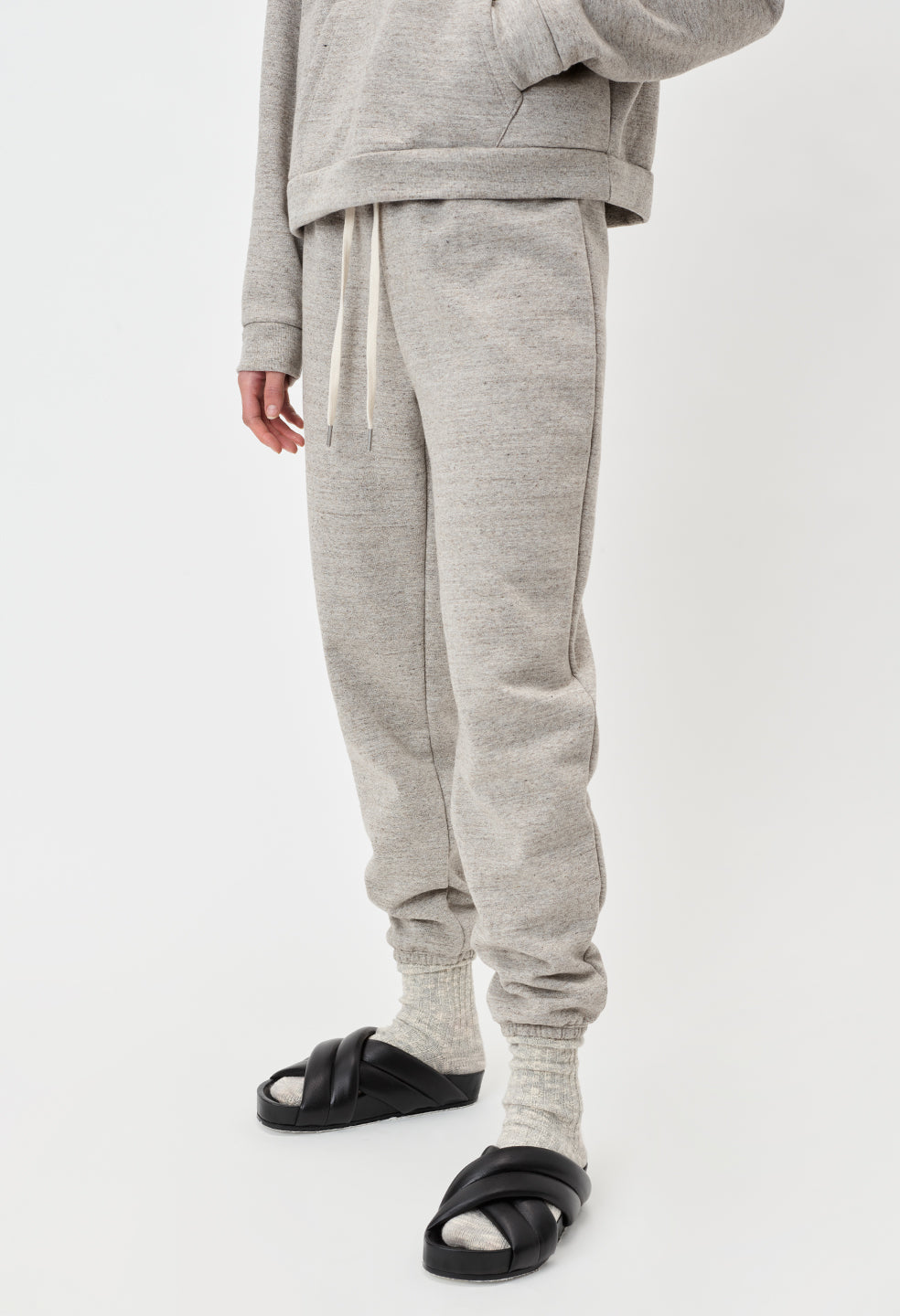 Cashmere Drawstring Jogger Pant in Grey Heather