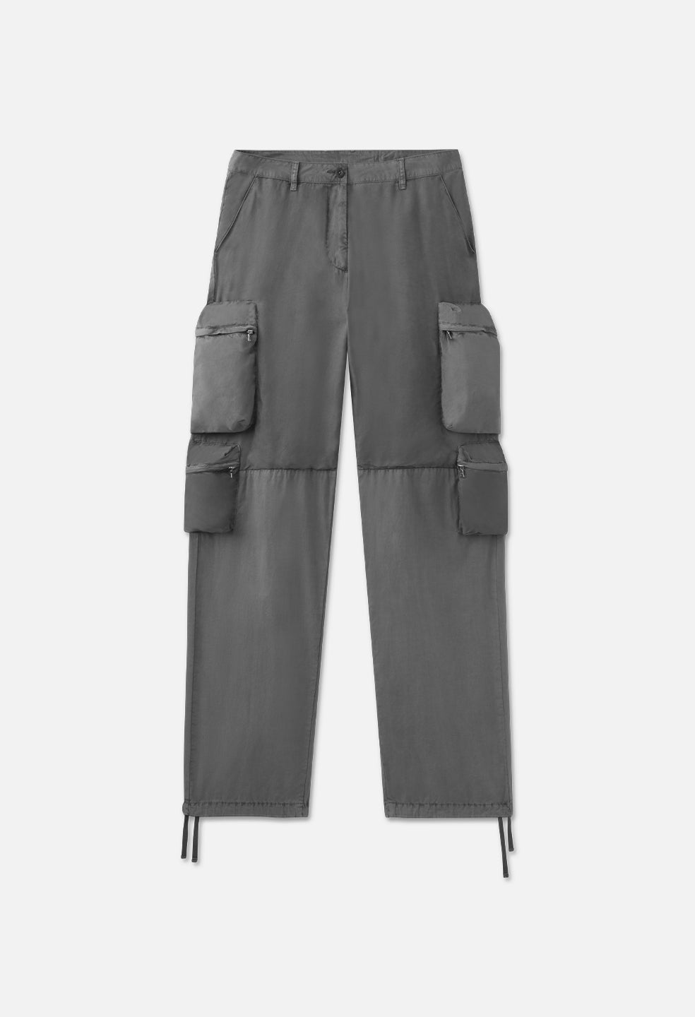 WASHED EFFECT CARGO PANTS - Gray