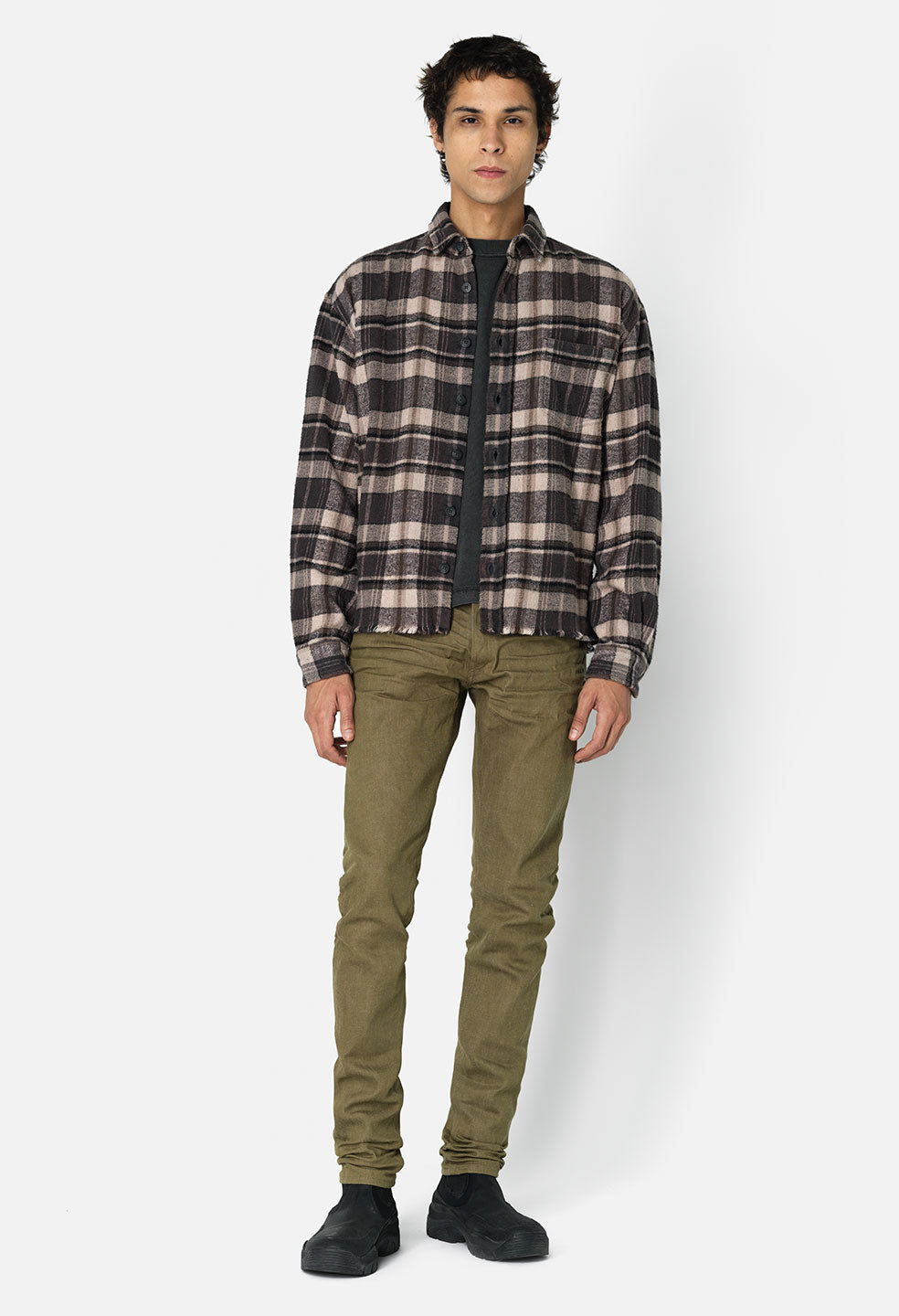 Hemi Oversized Shirt / Lagoon Check - JOHN ELLIOTT