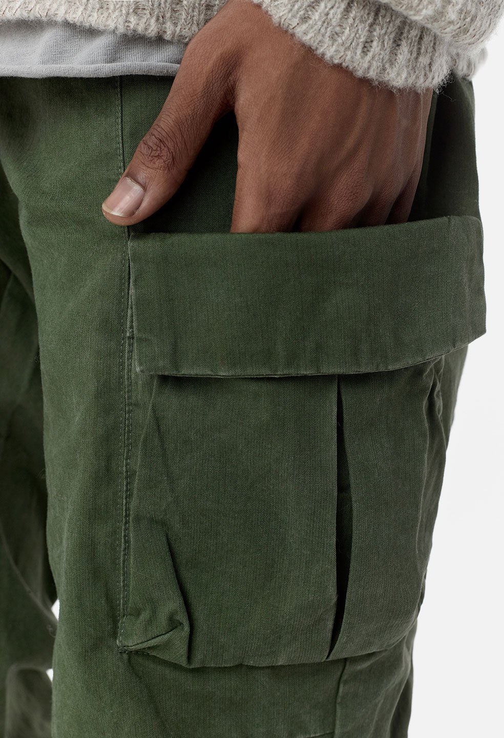 Herringbone Cargo Pants / Olive - JOHN ELLIOTT