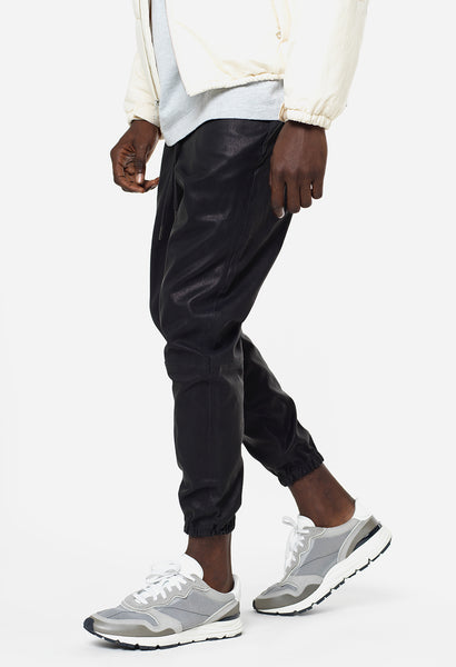 Mens leather sweatpants online