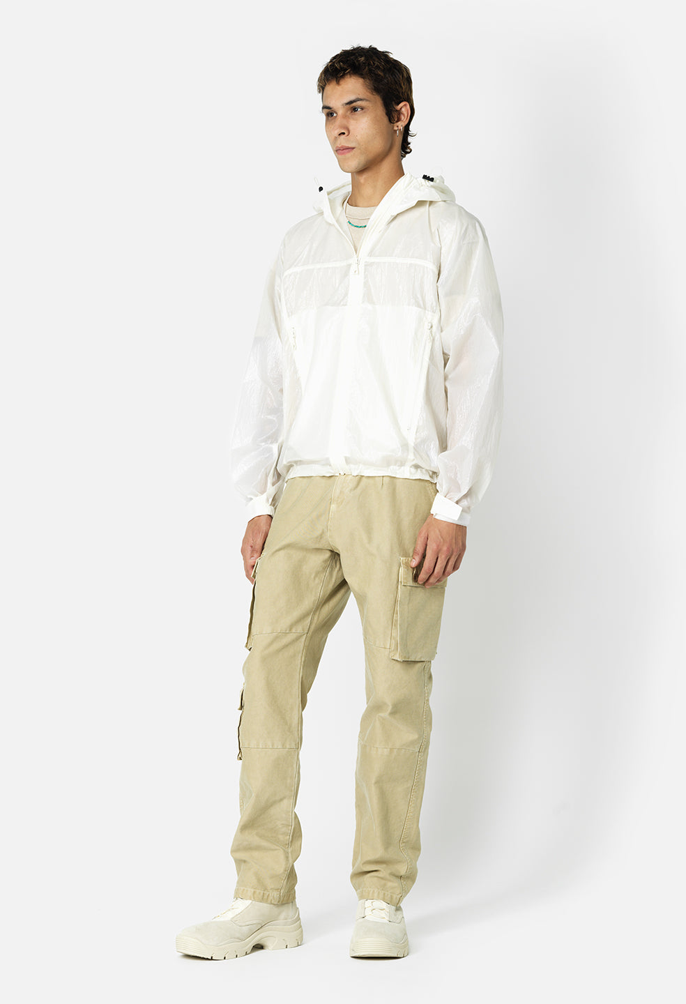 Coated Nylon Anorak / White - JOHN ELLIOTT