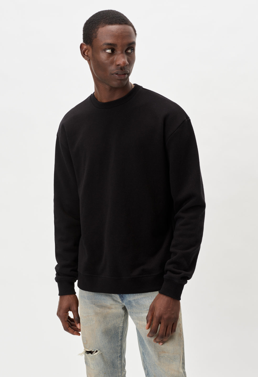 Oversized Fit Sweatshirt - Black - Men