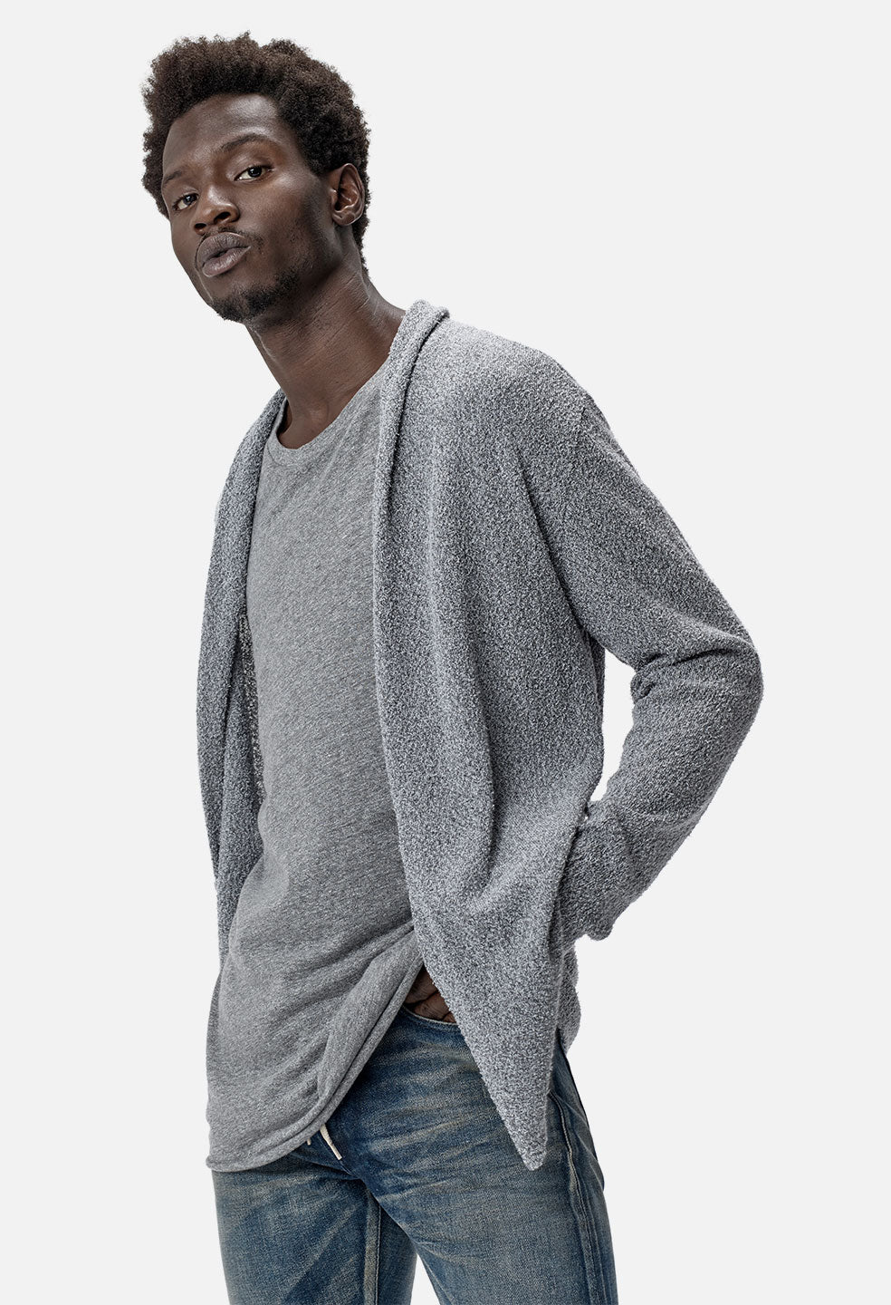 Boucle Cardigan / Pearl - JOHN ELLIOTT