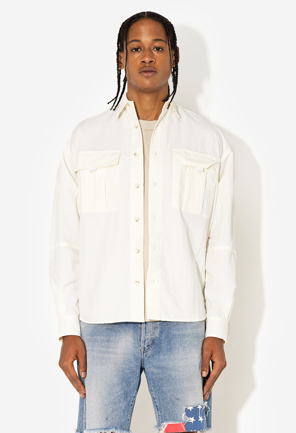 Safari Shirt Jacket / White