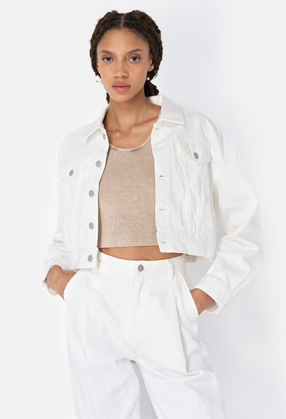 White Denim Jacket Top – LeeMarie's Apparel