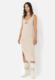 Gemini Rib Twist Dress / Mineral Wash Black - JOHN ELLIOTT