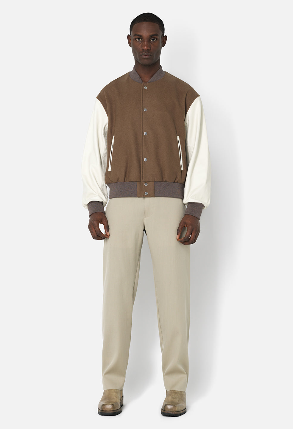 Wool Easy Trouser / Khaki Italian Wool