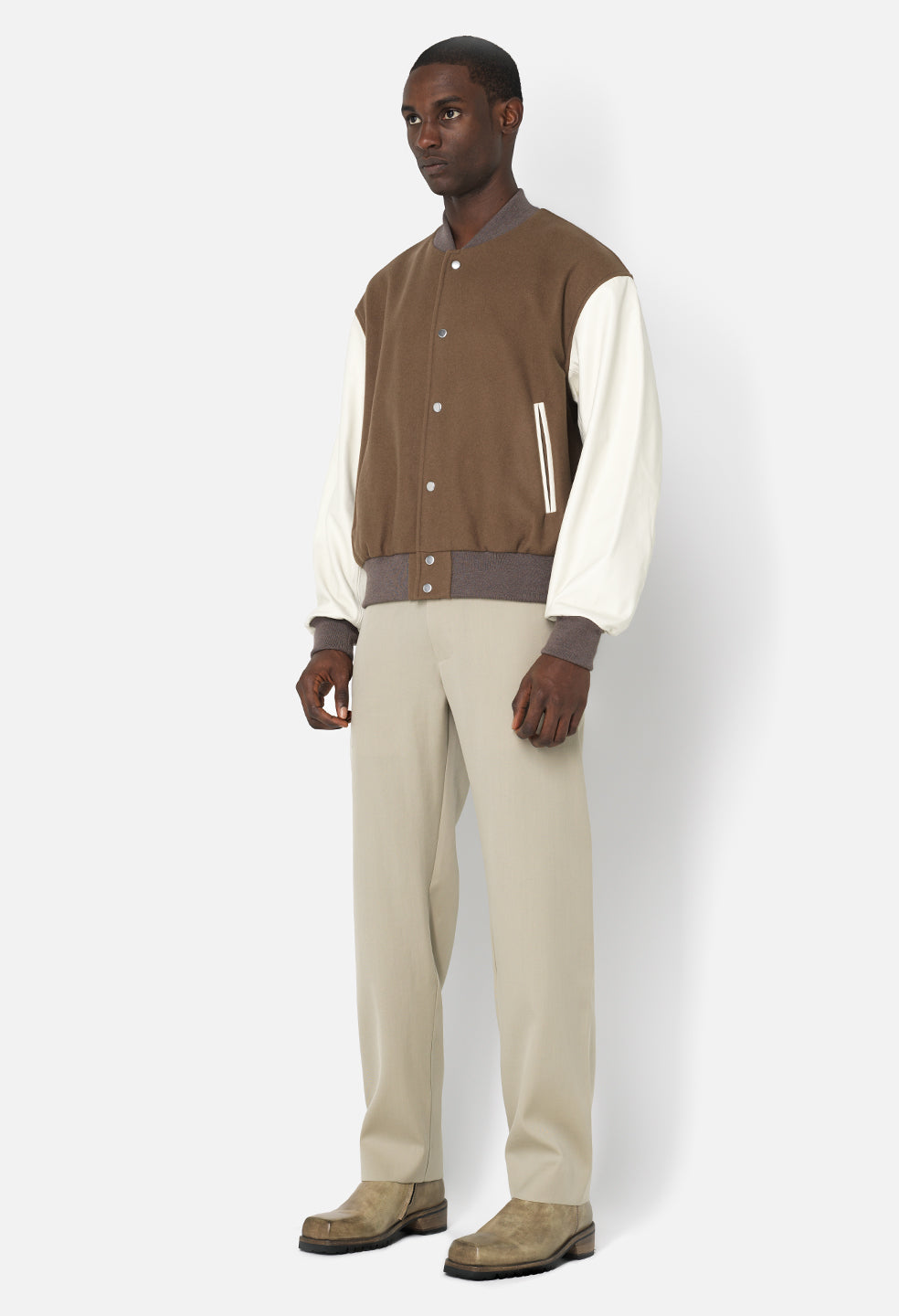 Wool Easy Trouser / Khaki Italian Wool