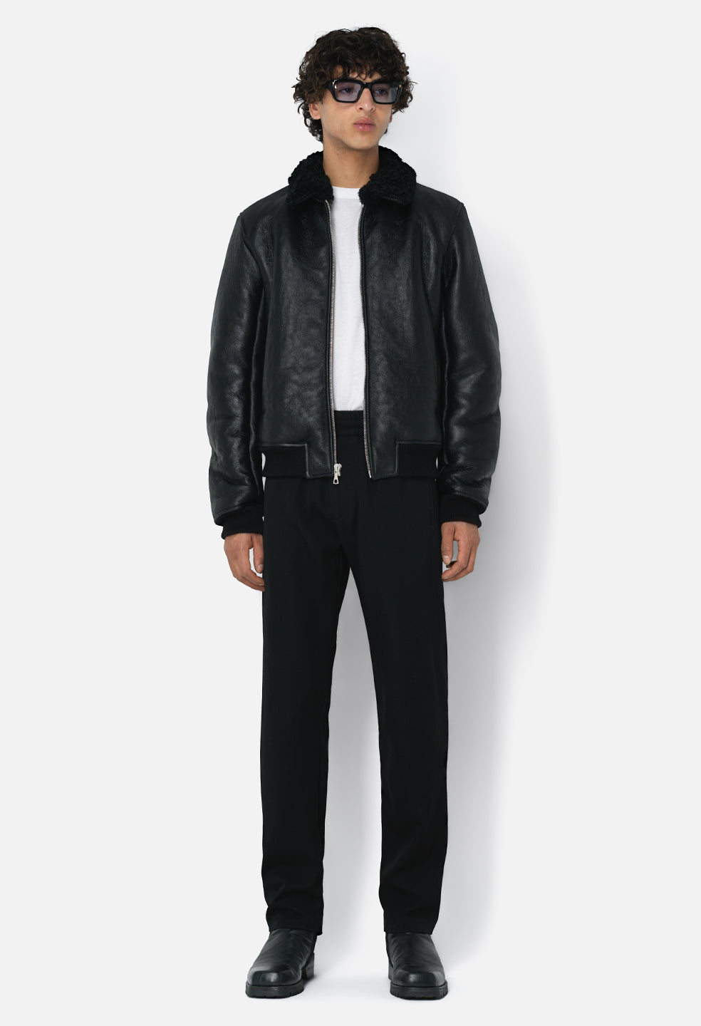 Wool Easy Trouser / Black Italian Wool - JOHN ELLIOTT